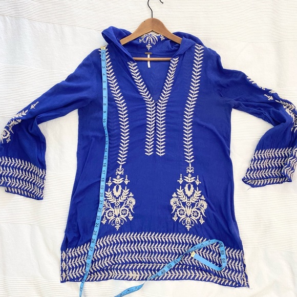 Free People Blue Embroidered Tunic - Picture 4 of 14